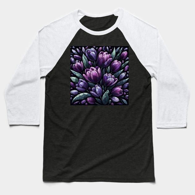 Tulip Flower Baseball T-Shirt by Jenni Arts